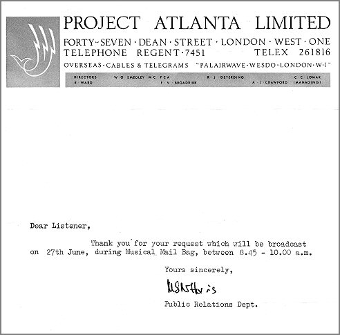 Radio Atlanta letter
