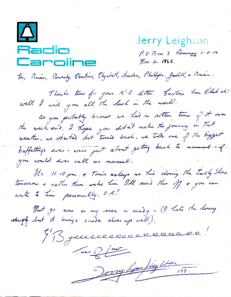 Jerry Leighton's letter