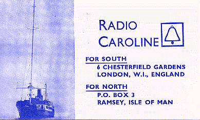 Radio Caroline QSL card
