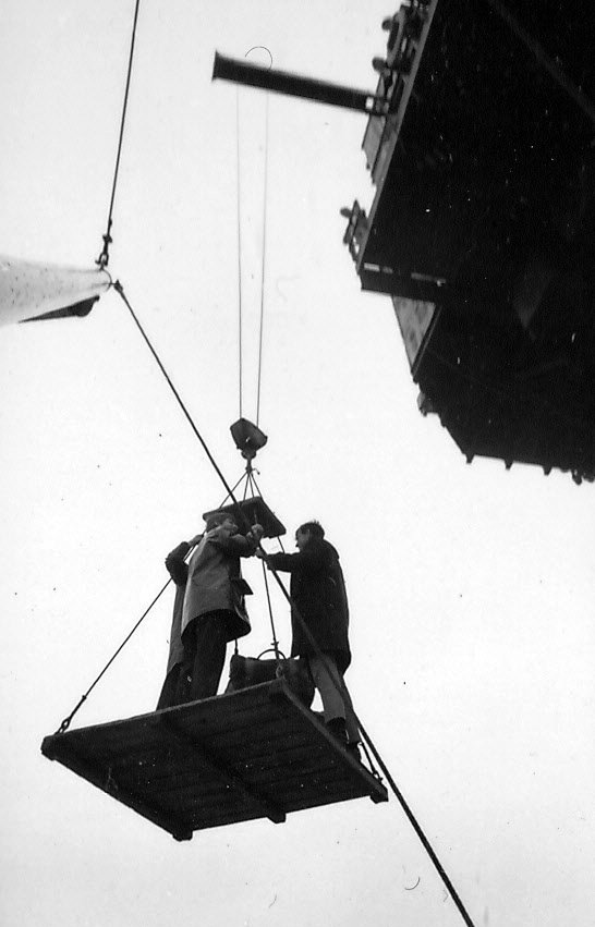 Being winched aboard