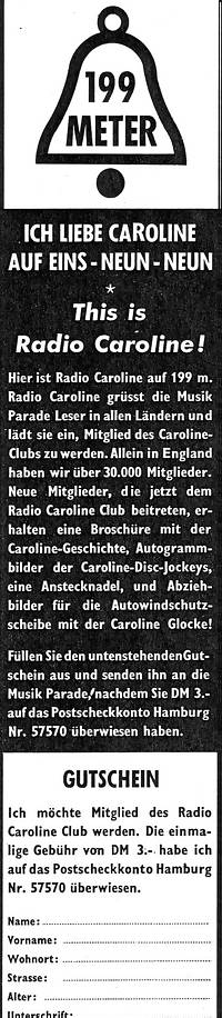 German Caroline Club advert