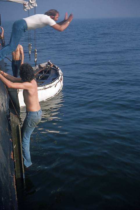 swimming off the mv Mi Amigo