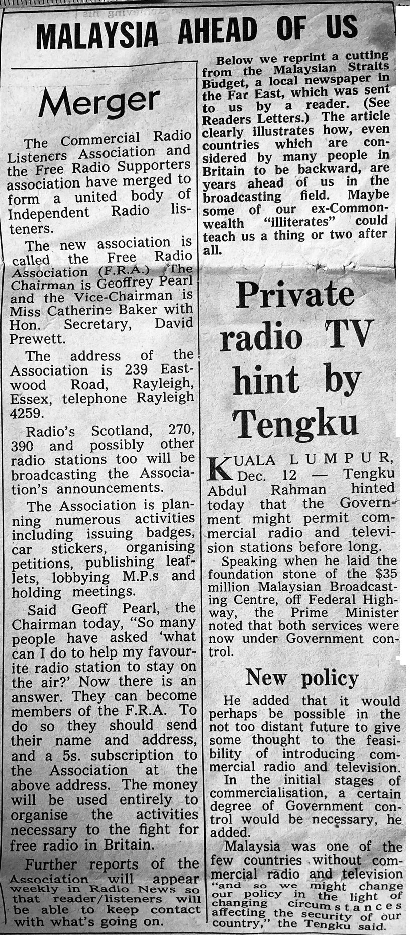 Radio News cutting