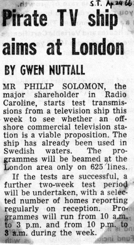 Sunday Times cutting