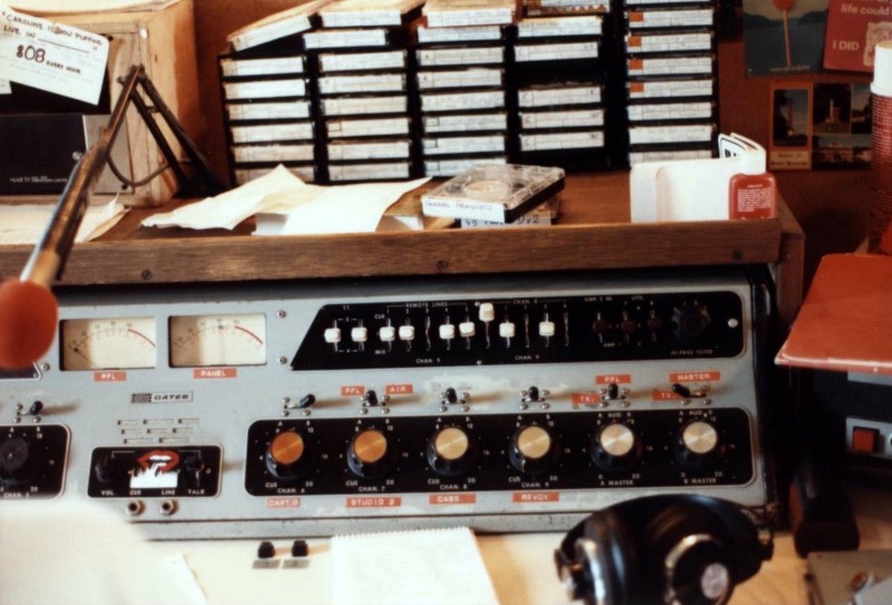 Radio Caroline's studio mixer