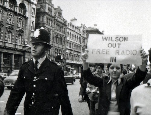 police and protestors