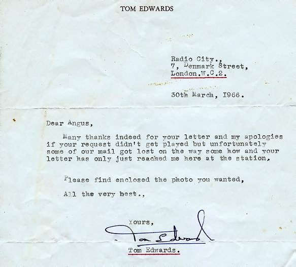 letter from Tom Edwards