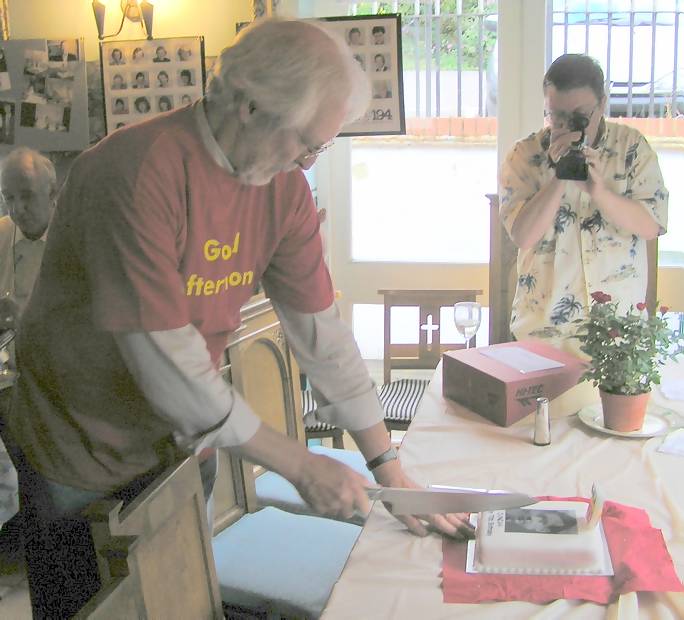 cutting the cake