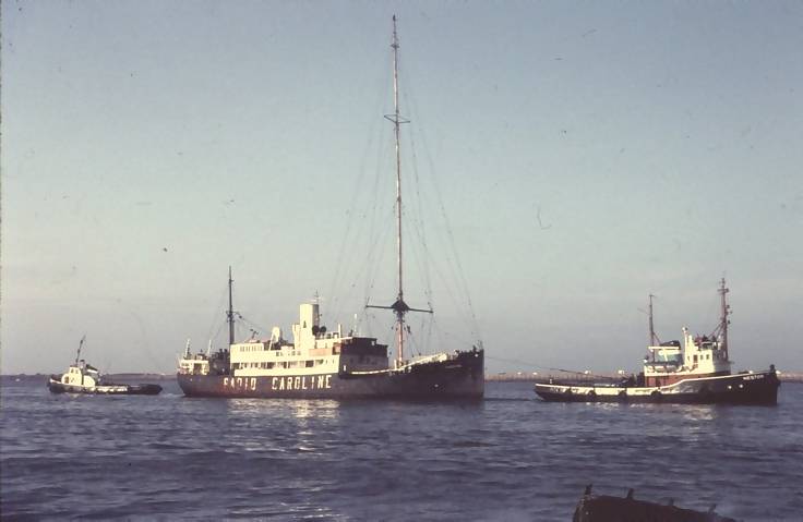 The mv Fredericia under tow