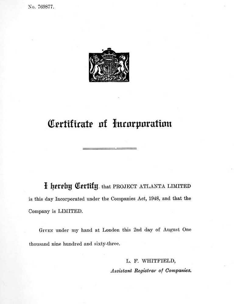 Certificate of Incorporation