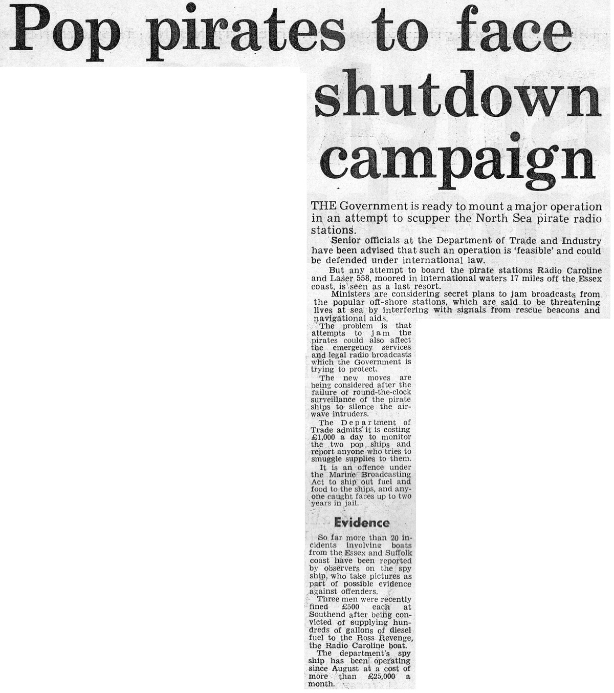 cutting from the Daily Mail