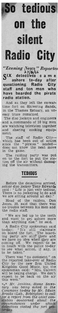 Evening News cutting