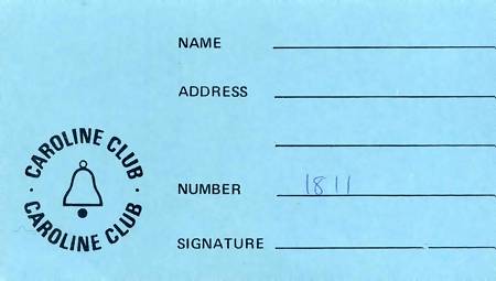 Caroline Club membership card